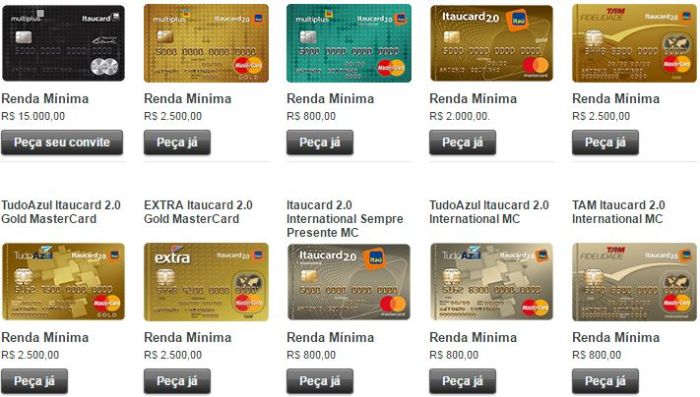 Pedir um Cartão de Crédito Itaú pela Internet